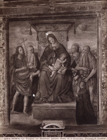 Anderson — Roma - La Vergine col Bambino, quattro Santi ed il donatore - Peruzzi - S. Onofrio — particolare